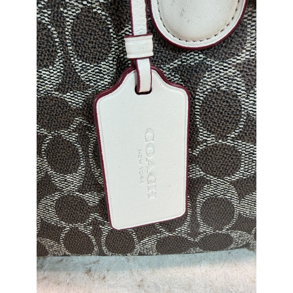 Coach Prince Street Satchel Handbag, 35159, Saddle Chalk W/ Red Highlights - Picture 2 of 10